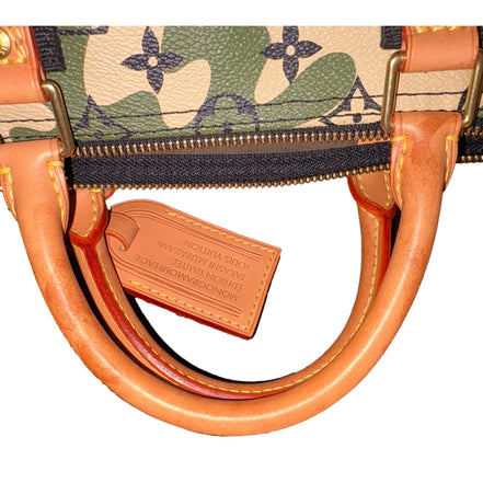 Louis Vuitton x Takashi Murakami Monogramouflage Speedy 35 Canvas Leather Handbag