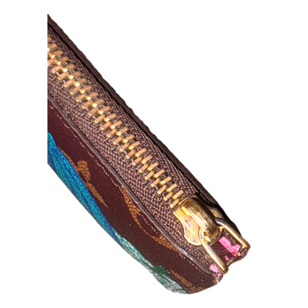 Louis Vuitton x YK Monogram Kusama Pumpkin Zipped Romy Card Holder available at Queen Bee of Beverly Hills