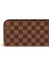 Louis Vuitton Zippy Damier Ebene Brown Canvas Leather Wallet available at Queen Bee of Beverly Hills