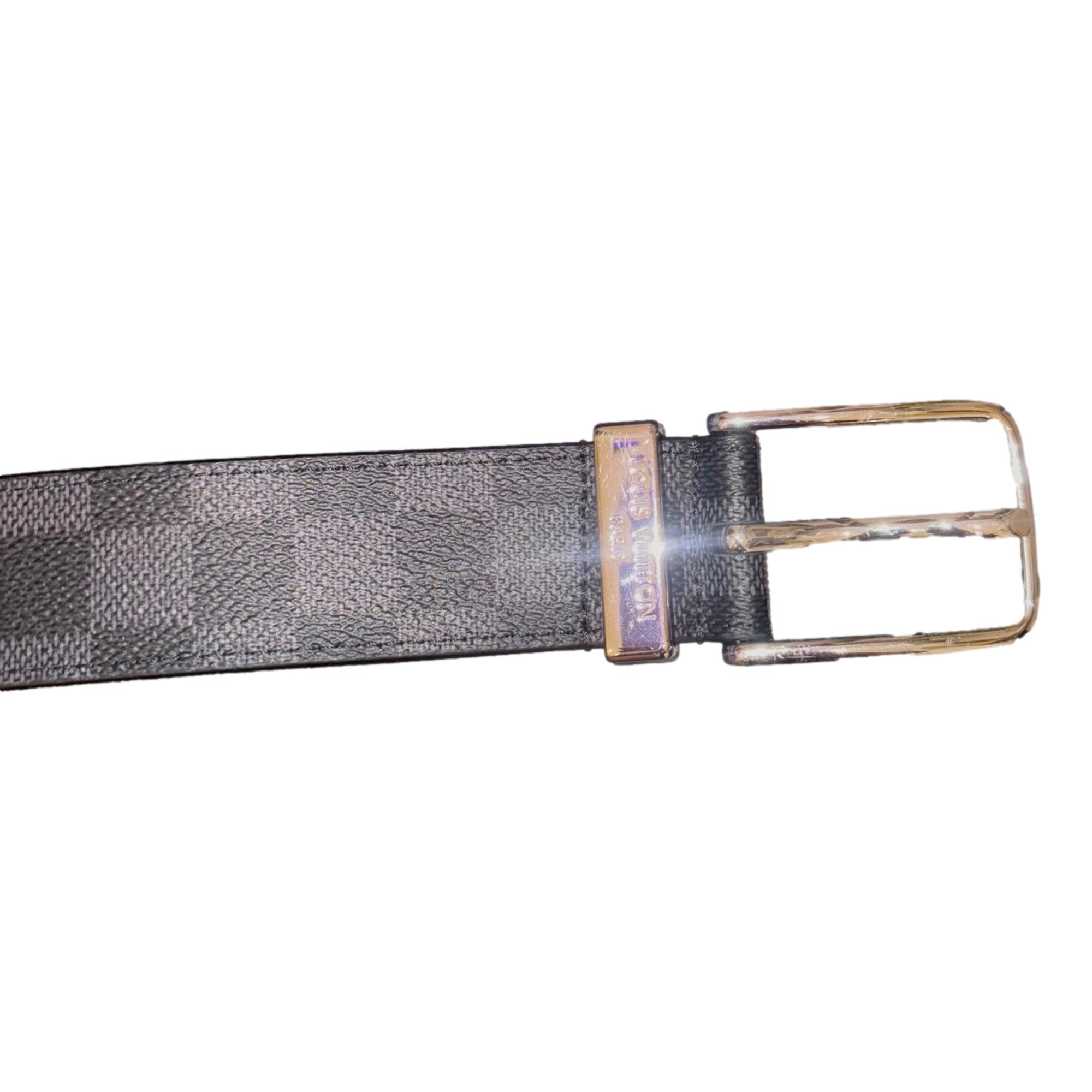 Louis Vuitton Pont Neuf 35mm Belt Damier Graphite Canvas 95