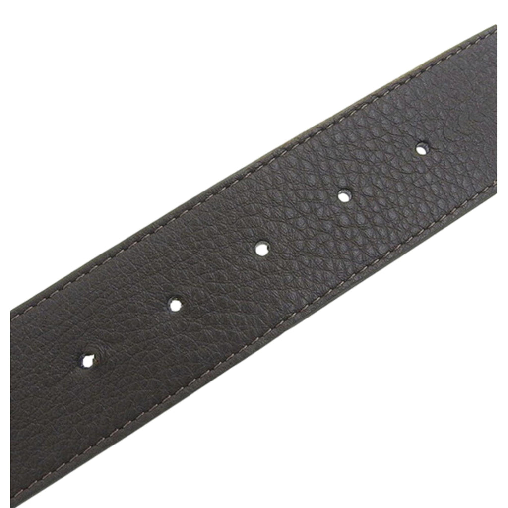 Men's Fendi FF Metal Buckle Dark Brown Grain Calf Leather Belt Size 105 at_Queen_Bee_of_Beverly_Hills