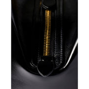 Miu Miu Black Top Handle Bowler Bag with Tonal Logo - available at Queen Bee  of Beverly Hills. 