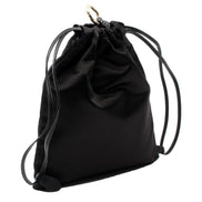 Miu Miu Duchesse Satin Mini Pouch Bag in Black