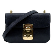 Miu Miu Madras Black Leather Crossbody Bag available at Queen Bee of Beverly Hills
