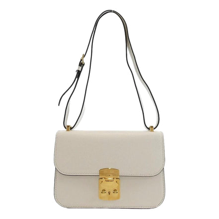 Miu Miu Madras White Leather Crossbody Bag available at Queen Bee of Beverly Hills