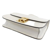 Miu Miu Madras White Leather Crossbody Bag available at Queen Bee of Beverly Hills