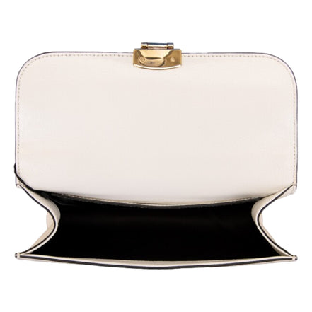 Miu Miu Madras White Leather Tortoise Shell Chain Handbag available at Queen Bee of Beverly Hills