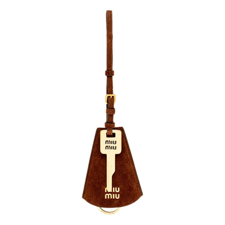 Miu Miu Suede Leather Trick in Cognac Bag Charm