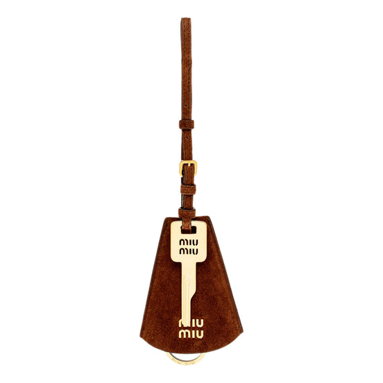 Miu Miu Suede Leather Trick in Cognac Bag Charm