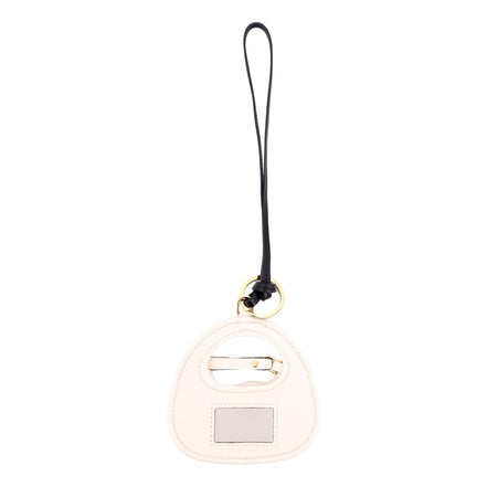 Miu Miu Wander Quilted Matelasse Leather Bag Charm in White