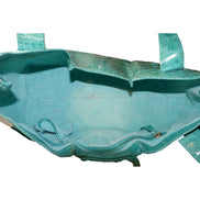 Nancy Gonzalez XL Teal Crocodile Belly Skin Handbag available at Queen Bee of Beverly Hills