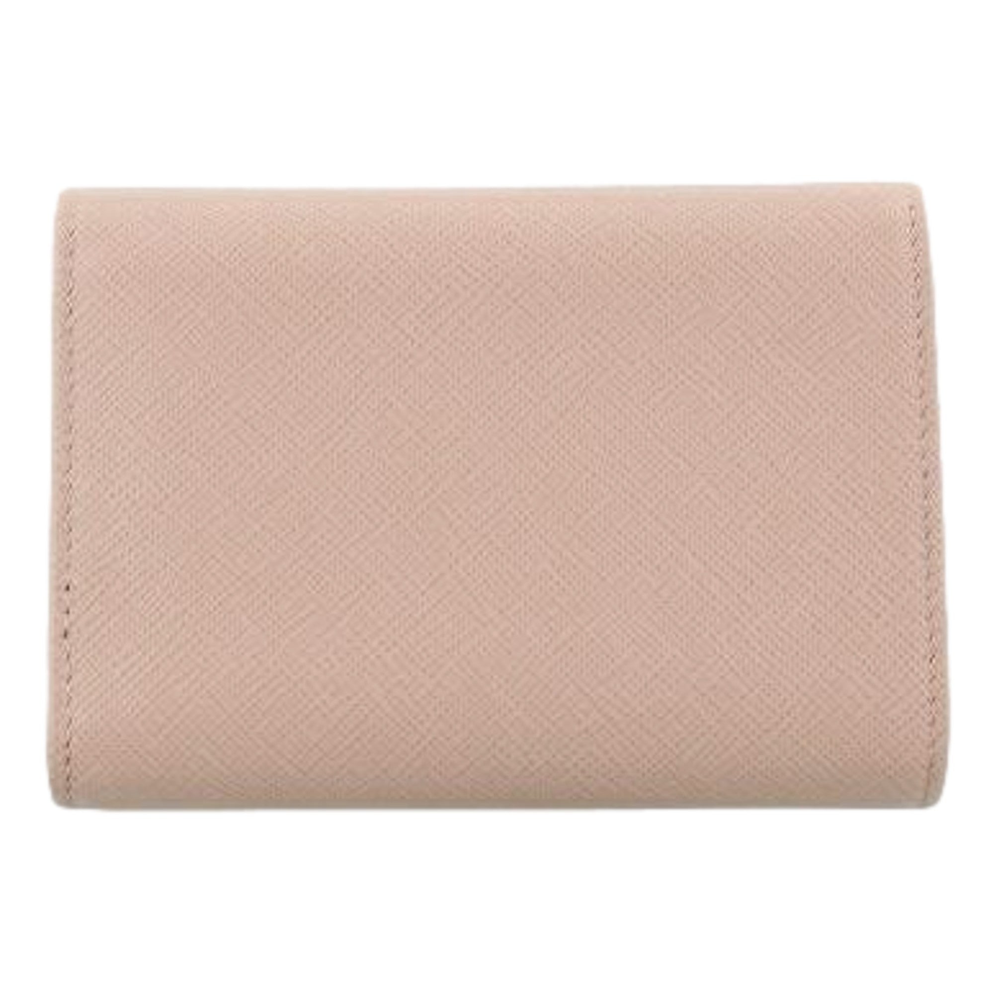 Prada Saffiano Leather Trifold Coin Zipper Card Snap Wallet Cipria Beige available at Queen Bee of Beverly Hills