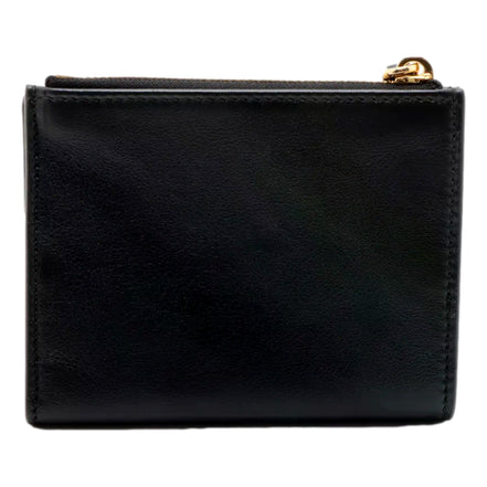 Prada Soft Calfskin Snap Bifold Zip Coin Pocket Wallet Black - available at Queen Bee of Beverly Hills. 