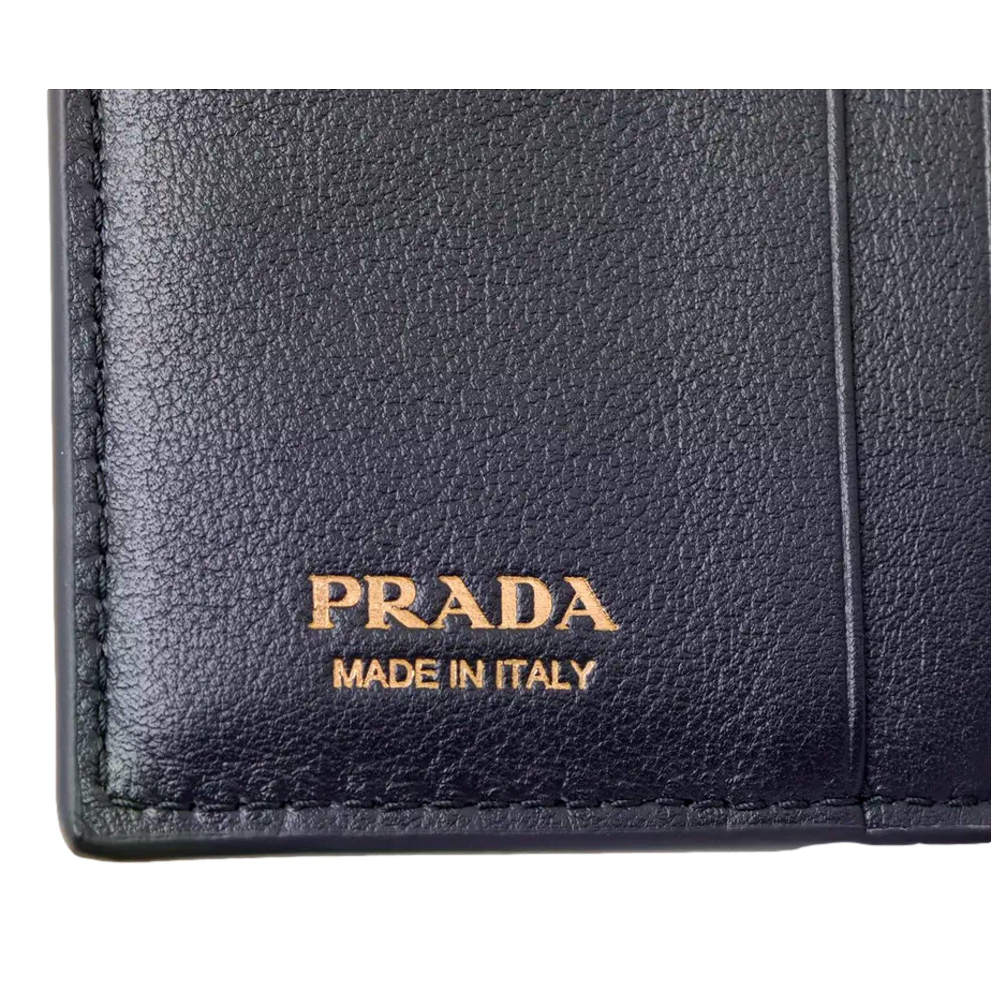 Prada Soft Calfskin Snap Bifold Zip Coin Pocket Wallet Black - available at Queen Bee of Beverly Hills. 