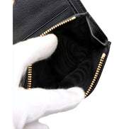 Prada Soft Calfskin Snap Bifold Zip Coin Pocket Wallet Black - available at Queen Bee of Beverly Hills. 