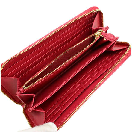 Prada Vitello Move Long Zip Around Continental Wallet Pink available at Queen Bee of Beverly Hills
