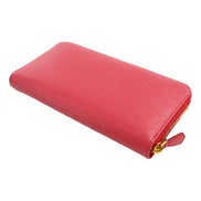 Prada Vitello Move Long Zip Around Continental Wallet Pink available at Queen Bee of Beverly Hills