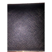 Prada Saffiano Leather Gold Metal Trim Snap Bifold Wallet Black available at Queen Bee of Beverly Hills