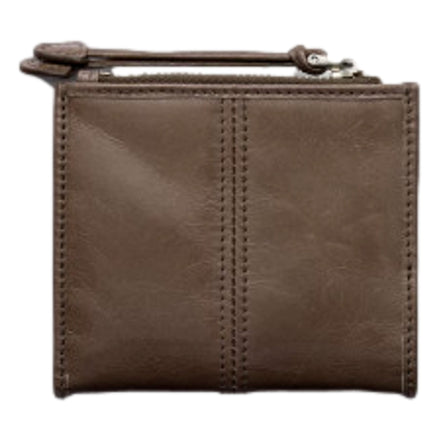 Prada Soft Lux Leather Zipper Bifold Wallet Card Holder Argilla Gray available at Queen Bee of Beverly Hills