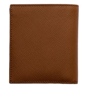 Prada Saffiano Leather Bifold Two Tone Brown White Wallet