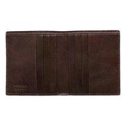 Prada Woven Leather Bifold Wallet Dark Brown