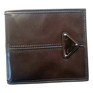 Prada Soft Lux Leather Triangle Logo Bifold Wallet Argilla Gray sold at Queen Bee of Beverly Hills
