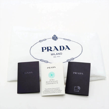 Prada 2Way Tessuto Nylon Cielo Blue Ostrich Leather Shoulder Handbag