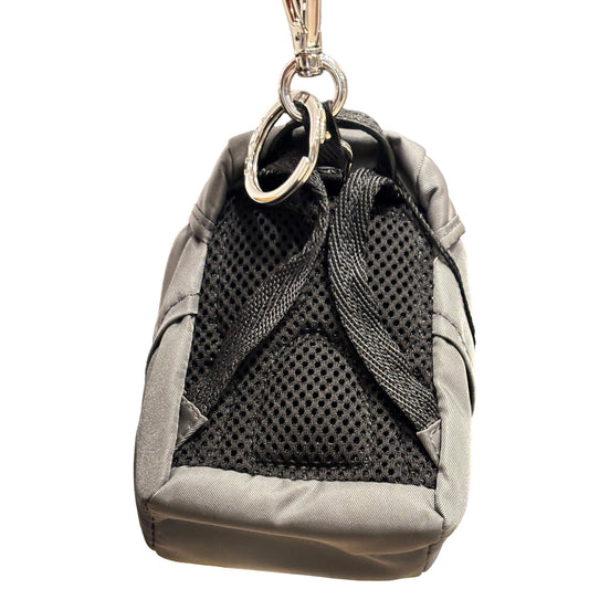 Prada Grey Nylon Mini Backpack Bag Charm Keychain - available at Queen Bee of Beverly Hills.