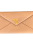 Prada Beige Vitello Grain Leather Long Envelope Wallet available at Queen Bee of Beverly Hills
