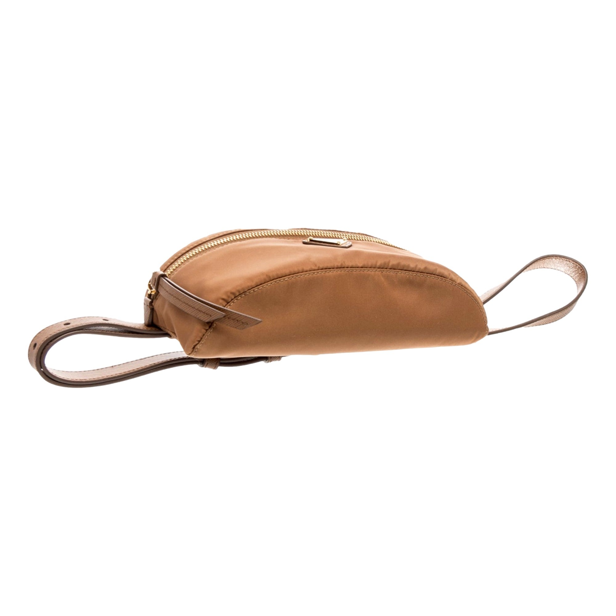 Prada Brown Re-Nylon Saffiano Leather Belt Bag - available at Queen Bee of Beverly Hills. 