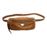 Prada Brown Re-Nylon Saffiano Leather Belt Bag - available at Queen Bee of Beverly Hills. 