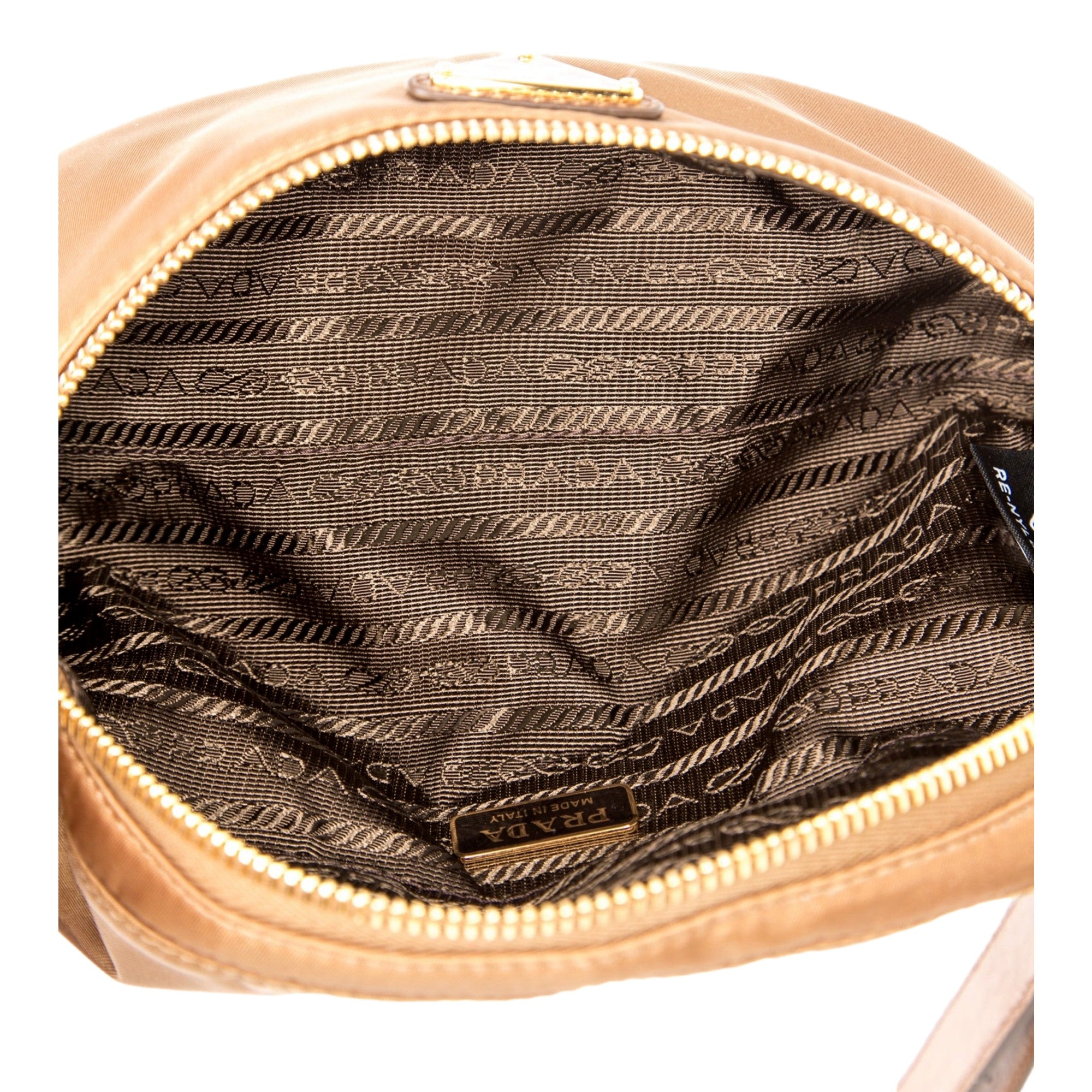 Prada Brown Re-Nylon Saffiano Leather Belt Bag - available at Queen Bee of Beverly Hills. 