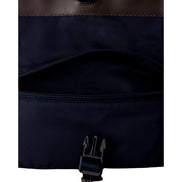 Prada Re-Nylon and Suede Belt Bag in Navy Blue with Brown Suede and Leather Trim - available at Queen Bee of Beverly Hills. 