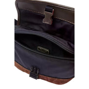 Prada Re-Nylon and Suede Belt Bag in Navy Blue with Brown Suede and Leather Trim - available at Queen Bee of Beverly Hills. 