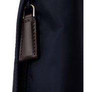 Prada Re-Nylon and Suede Belt Bag in Navy Blue with Brown Suede and Leather Trim - available at Queen Bee of Beverly Hills. 