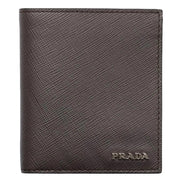 Prada Smoky Emerald Saffiano Leather Bifold Wallet - available at Queen Bee of Beverly Hills. 