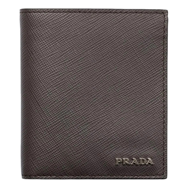 Prada Smoky Emerald Saffiano Leather Bifold Wallet - available at Queen Bee of Beverly Hills. 