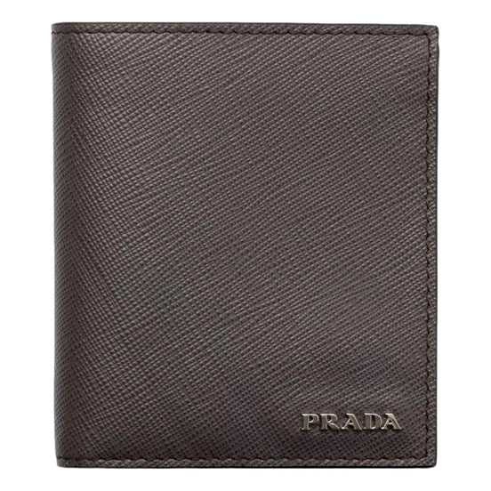 Prada Smoky Emerald Saffiano Leather Bifold Wallet - available at Queen Bee of Beverly Hills. 