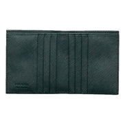 Prada Smoky Emerald Saffiano Leather Bifold Wallet - available at Queen Bee of Beverly Hills. 