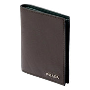 Prada Smoky Emerald Saffiano Leather Bifold Wallet - available at Queen Bee of Beverly Hills. 