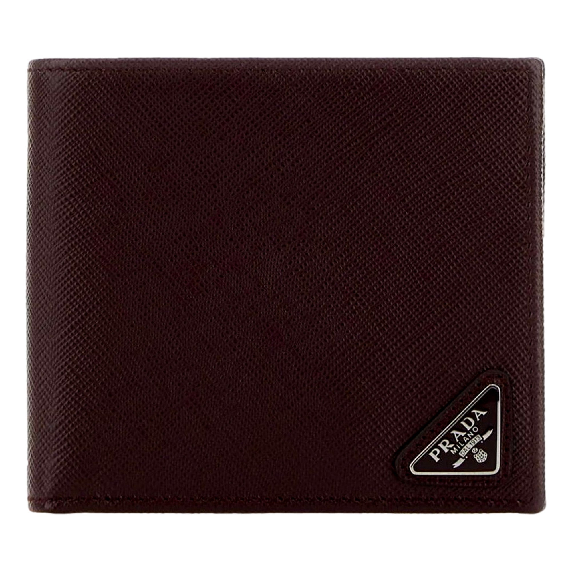Prada Bruciato Dark Brown Saffiano Leather Bifold Wallet - available at Queen  Bee of Beverly Hills. 