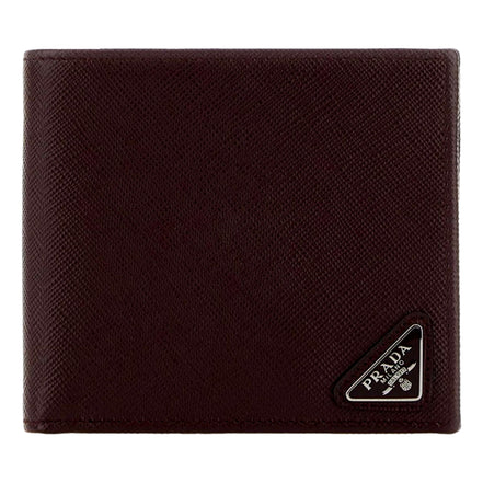 Prada Bruciato Dark Brown Saffiano Leather Bifold Wallet - available at Queen  Bee of Beverly Hills. 