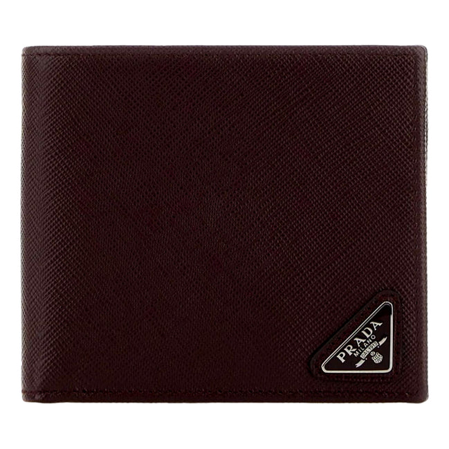 Prada Bruciato Dark Brown Saffiano Leather Bifold Wallet - available at Queen  Bee of Beverly Hills. 