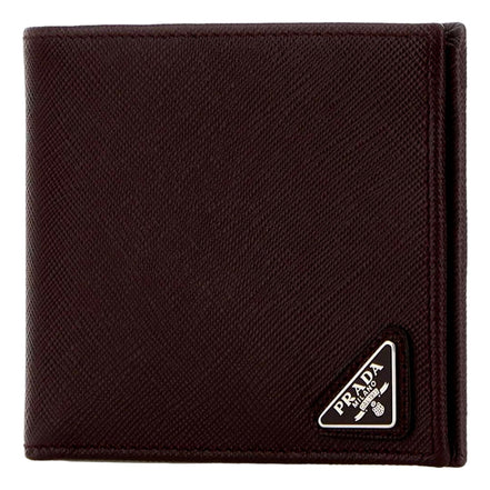Prada Bruciato Dark Brown Saffiano Leather Bifold Wallet - available at Queen  Bee of Beverly Hills. 