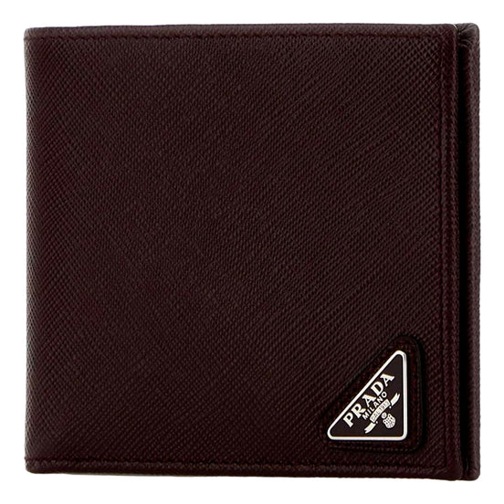 Prada Bruciato Dark Brown Saffiano Leather Bifold Wallet - available at Queen  Bee of Beverly Hills. 
