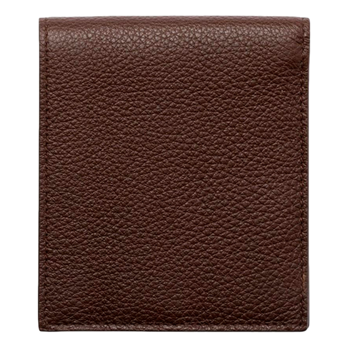 Prada Brown Vitello Daino Triangolo Leather Bifold Wallet - available at Queen Bee of Beverly Hills. 