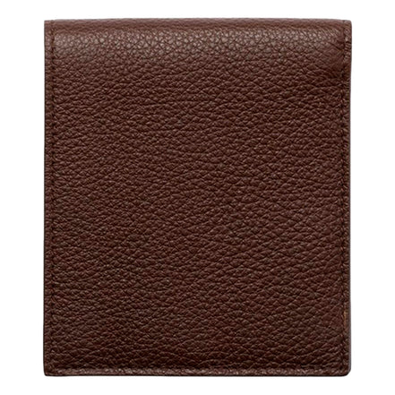 Prada Brown Vitello Daino Triangolo Leather Bifold Wallet - available at Queen Bee of Beverly Hills. 