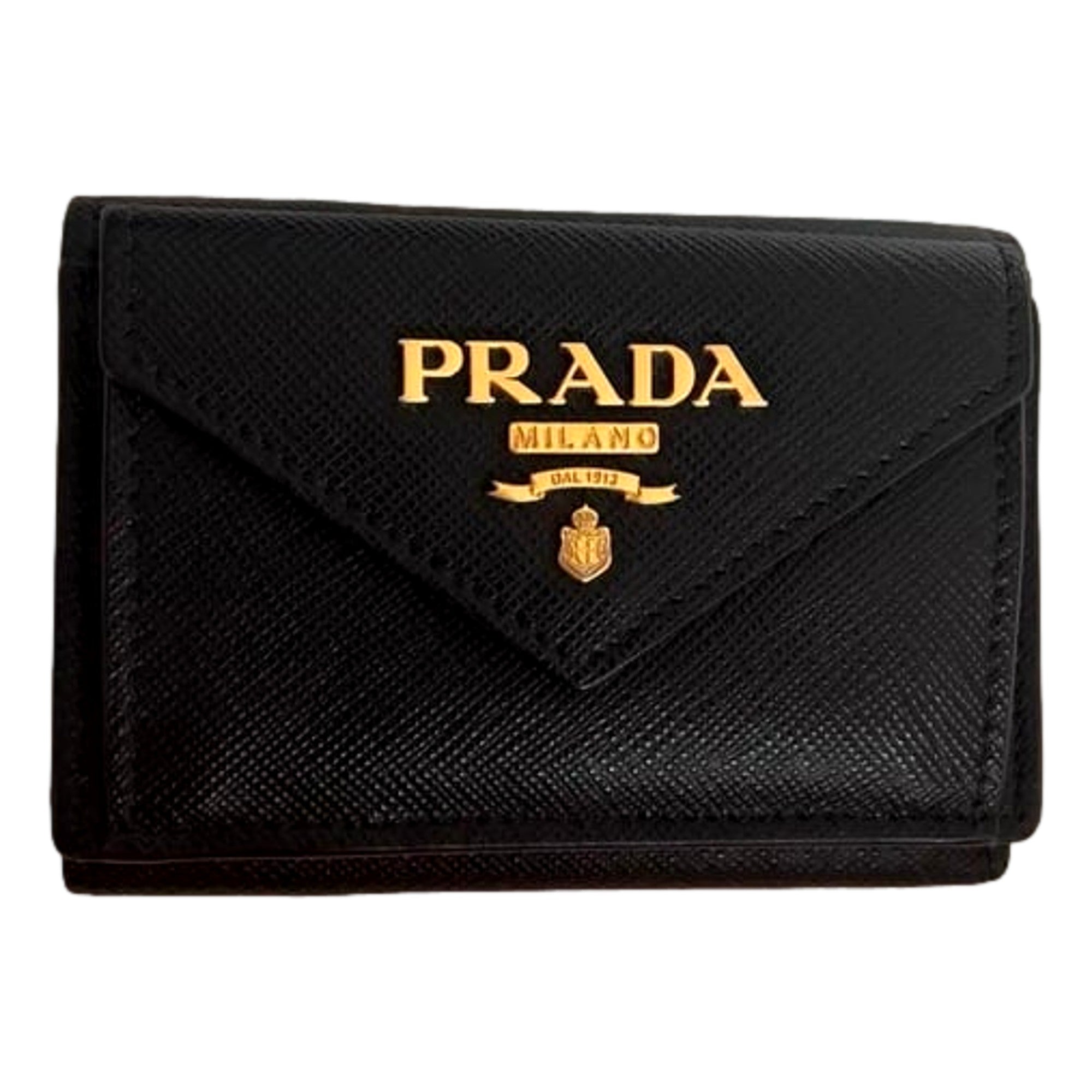 Prada saffiano metal nero wallet outlet