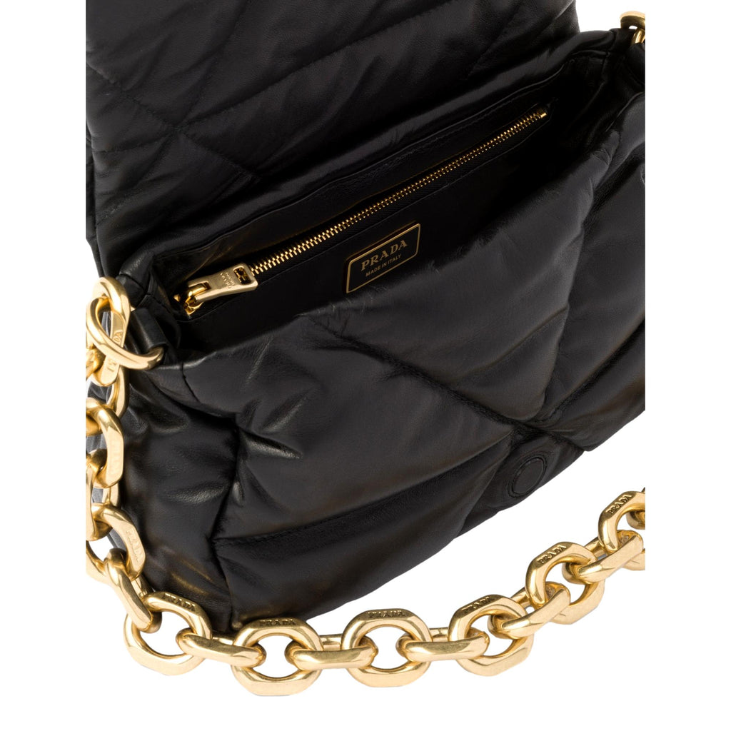 Prada Black Quilted Soft Nappa Leather Shoulder Bag at_Queen_Bee_of_Beverly_Hills