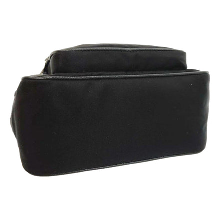 Prada Black Tessuto Nylon Saffiano Leather Crossbody Satchel Bag available at Queen Bee of Beverly Hills